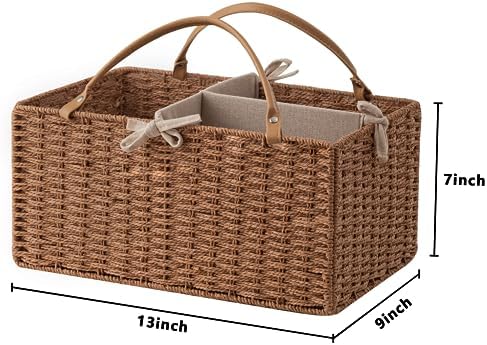 HBlife Baby Diaper Caddy Organizer, Paper Rope Storage Baskets Nursery Bin - Image 2