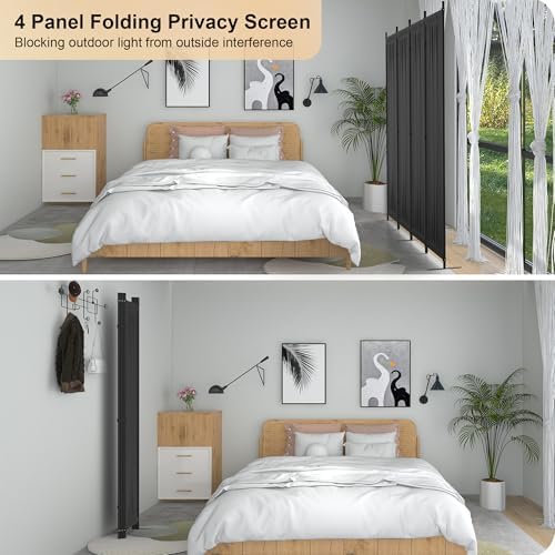 Folding Screen Room Divider 4 Panel - Image 4
