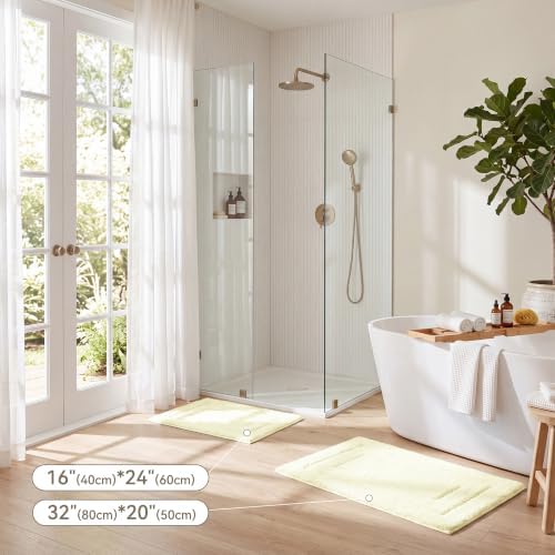 GRANNY SAYS Ivory Bathroom Rug 16" x 24", Non-Slip Microfiber Bath Mat - Image 6