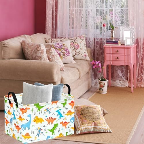 Dinosaur Patter Gift Storage Basket Rectangle Storage Organizer - Image 6