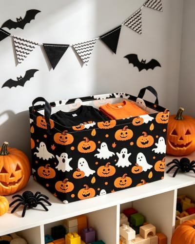 Essme Rectangular Halloween Baskets, Ghost Storage Box, Cute Basket - Image 4