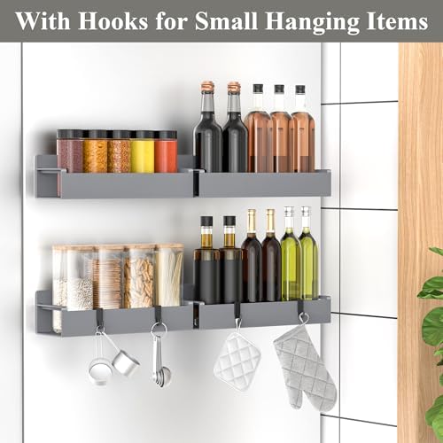 HuggieGems 4 Pack Dark Grey Magnetic Spice Rack Organizer - Image 2