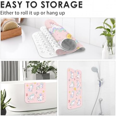 Bathtub Shower Mat 40X16 Inch, for Toddler, Kawaii Retro - Image 5
