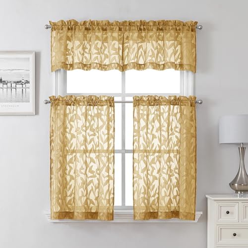 Lecloud Leia Dark Gold Sheer Valance - Image 2