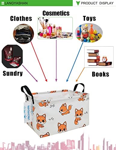 Rectangular Collapsible Storage Basket Nursery Organizer Fox - Image 6