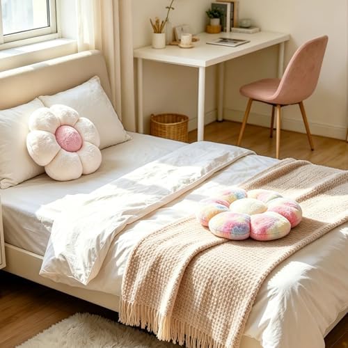2pcs Flower Floor Pillow, Daisy Flower Shaped Pillows Set, Cute Preppy Room - Image 4