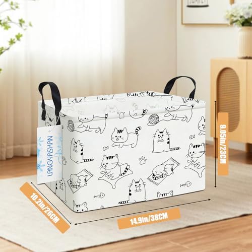 Rectangular Collapsible Cat Storage Basket Nursery Toy Organizer - Image 2