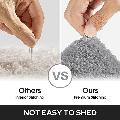 HOMEIDEAS Bathroom Rugs Sets 2 Piece, Super Soft Non Slip Bath Mat Grey - Image 6