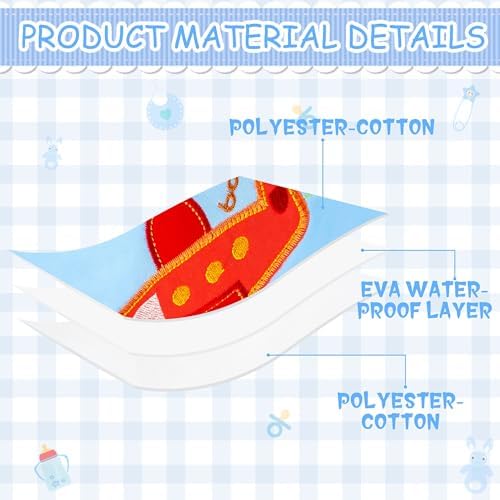 7Pcs Cotton Waterproof Baby Bibs Hook Loop Closure Newborn Bib Keepsake Baby - Image 5