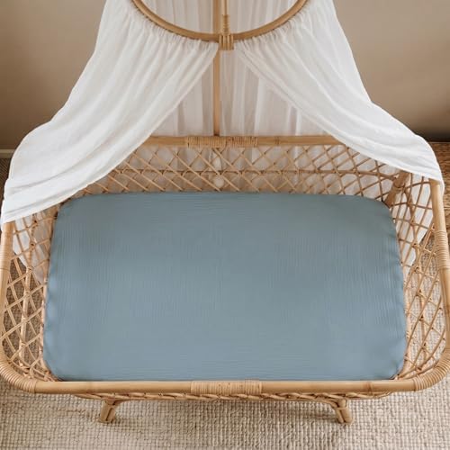 Gllquen Baby 3-Pack Muslin Cotton Bassinet Sheets - Image 6