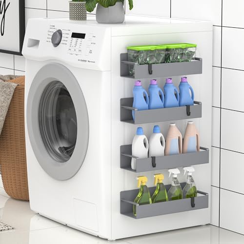 HuggieGems 4 Pack Dark Grey Magnetic Spice Rack Organizer - Image 6