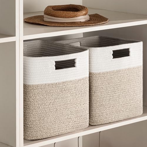 UBBCARE Set of 4 Storage Cubes-11 X 10.5 X 10.5 In, Cotton Rope Basket - Image 6