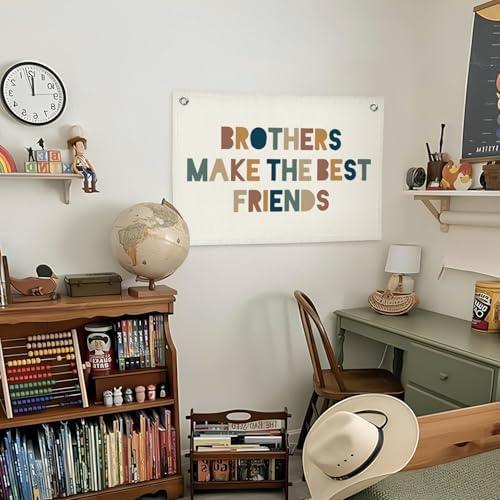 Lacama Brothers Make The Best Friends Linen Hanging Banner Flag Neutral Wall - Image 3