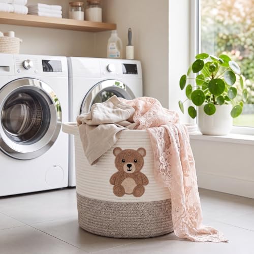 LemonRoad Teddy Bear Basket 14"x14", Baby Laundry Basket - Image 6
