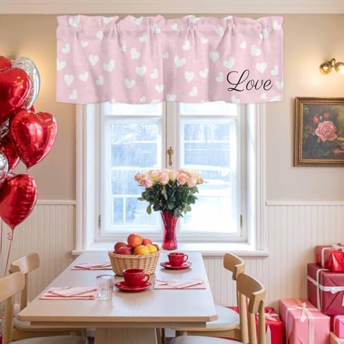 Vandarllin Pink Valentine's Day Kitchen Curtains Valances - Image 4