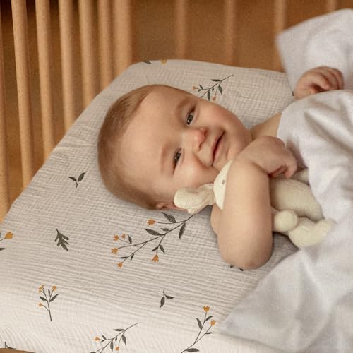 Gllquen Baby Muslin Cotton Pack and Play Sheets 3 Pack - Image 2