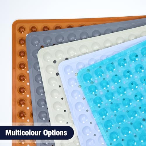 Square Shower Mat Bathtub Mat Tub Bath Mat Non Slip Pink 21"x21" - Image 6