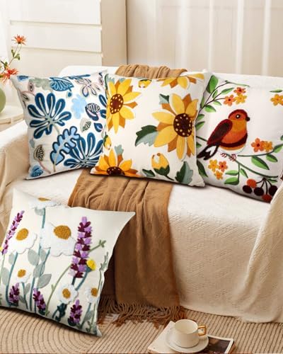 Embroidered Throw Pillow Cover, 18x18 Inch - Image 6