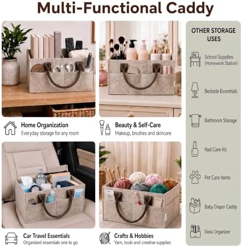 Felt Diaper Caddy Organizer, Nursery & Car Organizer - Image 6