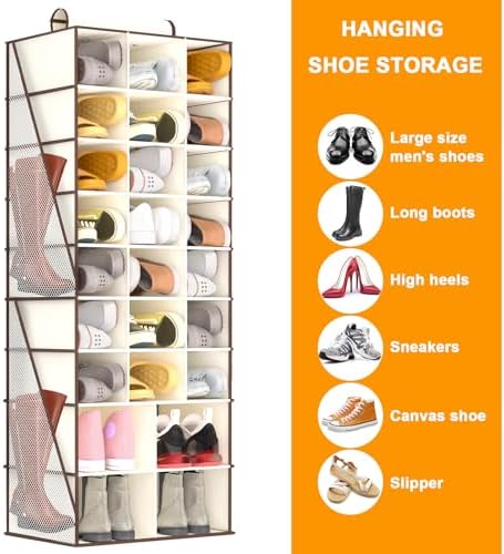 Hanging Shoe Organizer for Closet-Collapsible Storage Rack - Image 4