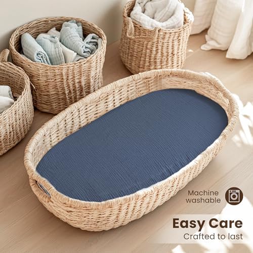 Konssy Muslin Bassinet Sheets for Baby Boys and Girls, 2 Pack - Image 2