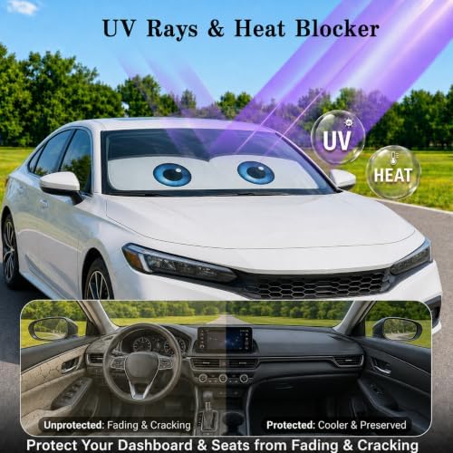Car Windshield Sun Shade, Universal Fit Compact Sedan SUV, Classic Black - Image 3
