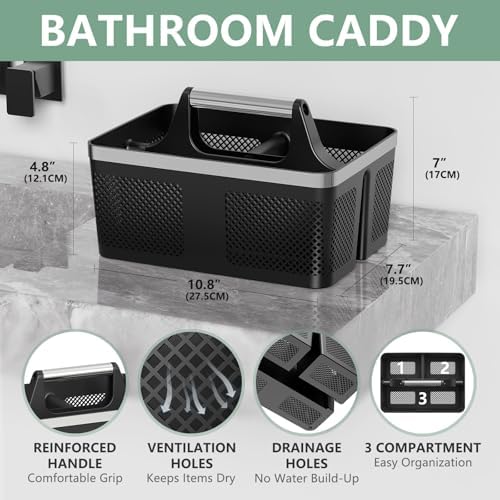 BYUNER 2Pack Shower Caddy Dorm: Portable Bathroom Caddy Organizer - Image 3