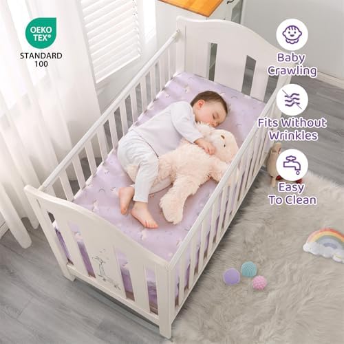 Unicorn Crib Bedding Set 3 Pieces Baby Girl Crib Bed Set Crib Comforter Set - Image 3