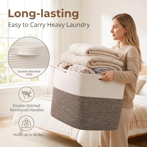 OIASKET 108L Cotton Rope Storage Basket - Image 3
