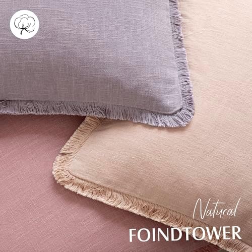 Foindtower Decorative Linen Fringe Lumbar Throw Pillow Covers Boho Farmhouse - Image 4