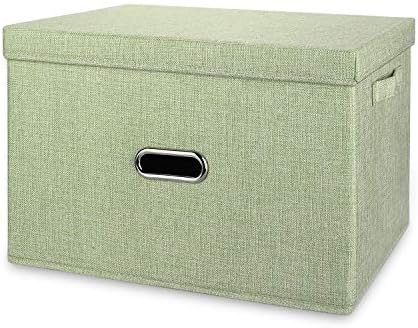 Linen Fabric Collapsible Storage Bins by Unknown