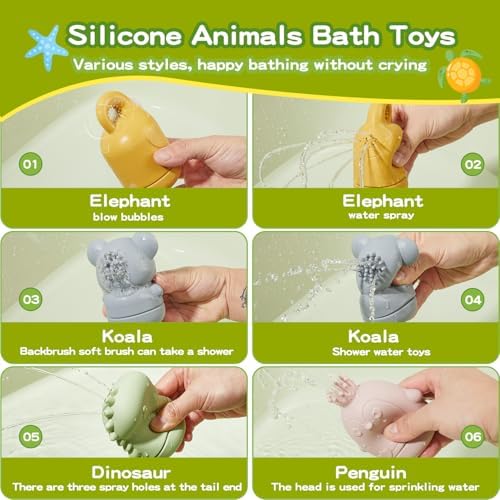 Baby Bath Toys 9PCS Mold Free Bath Toys - Image 3
