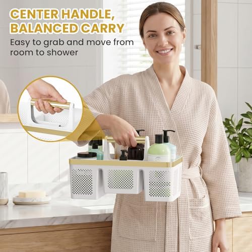 BYUNER Portable Cleaning Caddy & Shower Basket: Hard Plastic Caddy Organizer - Image 4