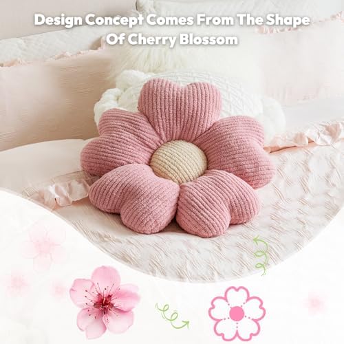 Sioloc Flower Shaped Throw Pillow, Fun Daisy Pillow, 25.6" Large Pink Flower - Image 6