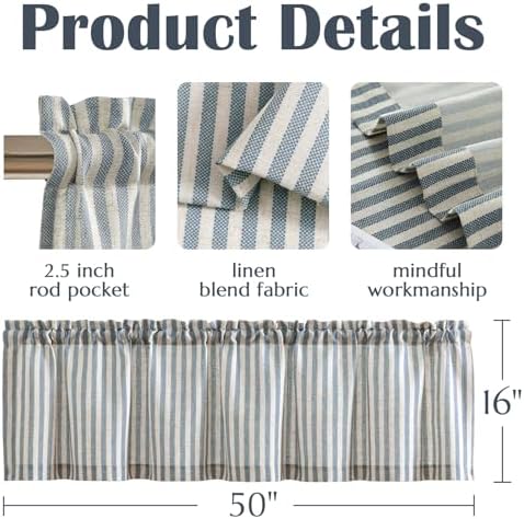 jinchan Linen Boxter Stripe Valances - Image 6