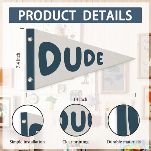 Boy Nursery Decor Pennant Banner Flags, Preppy Playroom Wall Hanging Banner - Image 7