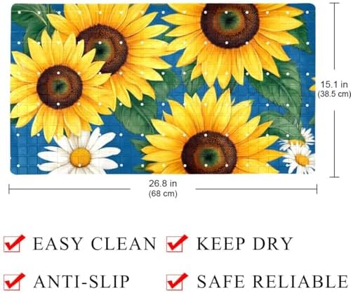 Bath Tub Shower Mat, Washable Bathtub Floor Mats, Suction Cups and Drain Holes - Image 4