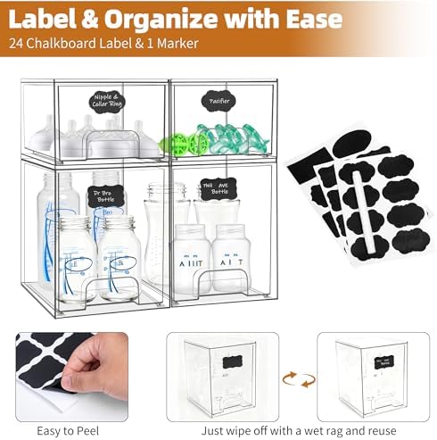 Baby Bottle Organizer, Stackable Storage Drawers - Image 4