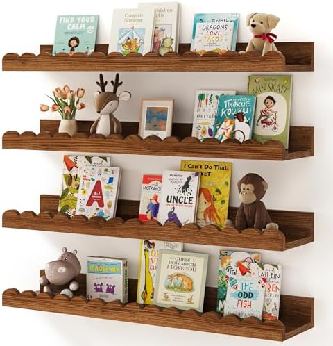 Shario Nursery Book Shelves, Scalloped Shelves, Wall Book Shelves by Welcome