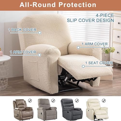 Recliner Chair Covers 4-Pieces Recliner Slipcovers Lazy Boy Chair Covers - Image 4