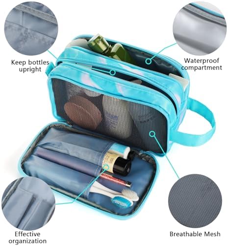 Teal Toiletry Bag for Girls, Travel Toiletry Bag for Teen Girls Cosmetic Bag - Image 3