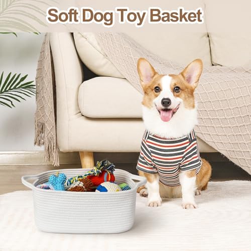 Cute White Woven Basket, Empty Gift Basket - Image 4