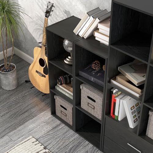 Homes: Inside + Out Apexa 3-Cube Storage Organizer Shelves, Stackable Wood - Image 2