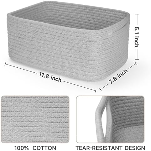 3 Pack Small Storage Baskets for Organizing, 11.8×7.8×5.1" - Image 2
