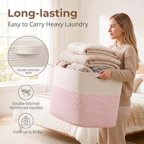 OIASKET 108L Cotton Rope Storage Basket - Image 3