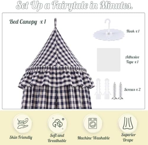 SmoothNovelty Gingham Plaid Bed Canopy - Image 3
