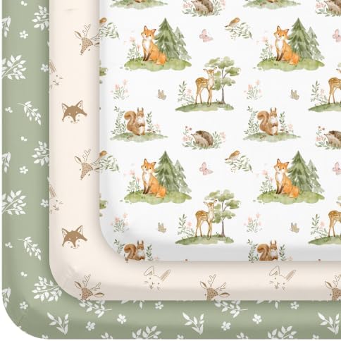 3 Pack Baby Crib Sheets for Boys Girls 52x28 Fitted Crib Sheet by CivaruaKids