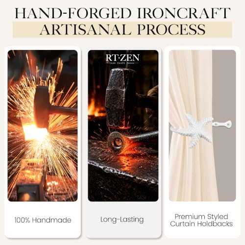 RTZEN Metal Curtain Tiebacks, Drapery Holders - Image 3