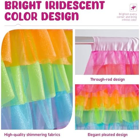 Besutolife Rainbow Valance Curtains Girls Valances - Image 2