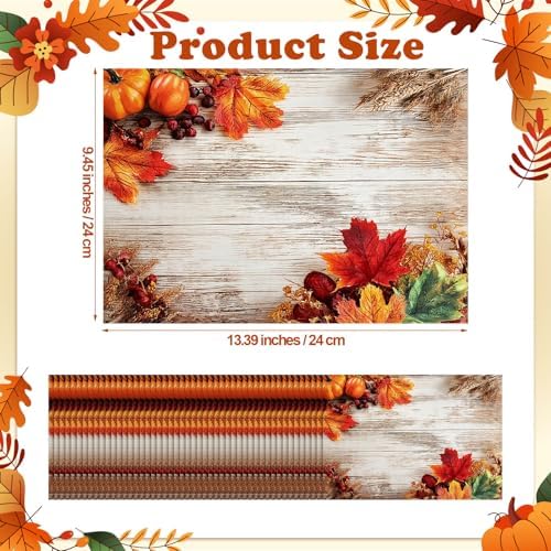 Eaasty 100pcs Disposable Maple Leaf Paper Placemats Fall Table Place Mat - Image 2